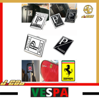 Vespa ป้ายชื่อด้านหน้าแท็บเล็ตสติกเกอร์สี่เหลี่ยมโลโก้ P สำหรับพิแอ็กจิโอเวสปา GTS 250 300 Sprint Primavera 15