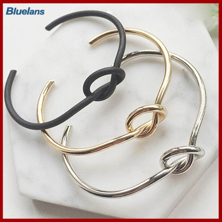 bluelans-แฟชั่นสำหรับผู้หญิงเครื่องประดับสไตล์เรียบง่ายสไตล์-knot-เปิดสร้อยข้อมือกำไลข้อมือ