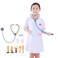 ☂ Child Doctor Costume Surgeon Dress Up Toddler Boy and Girl Nurse Career Clothes Halloween Costume Role Play Set and Accessories