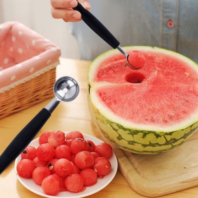 Melon Watermelon Ball Scoop Fruit Spoon Ice Cream Sorbet Stainless Steel Double end Cooking Tool Kitchen Accessories Gadgets