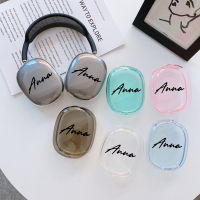 ชื่อส่วนบุคคล อุปกรณ์ป้องกันที่กำหนดเองสำหรับเคสหูฟัง Apple Airpods Max เคสหูฟังซิลิโคนอ่อนนุ่มโปร่งใส-hsdgsda