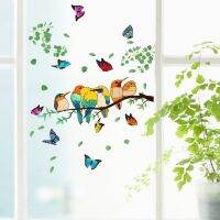 [COD] DJ1500-YY branch bird butterfly wall electrostatic glass window double-sided visual decorative