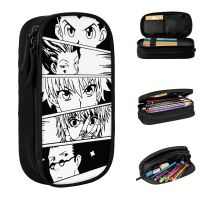 【LZ】▼✳✟  Hunter x hunter melhores personagens lápis casos retro caneta saco estudante grande capacidade material escolar zíper pencilcases