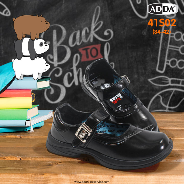 รองเท้านักเรียน-ยี่ห้อ-adda-รุ่น-41s02-รองเท้าหนังสีดำ-รองเท้านักเรียนเด็กผู้หญิง