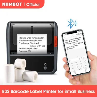 NIIMBOT เครื่องพิมพ์ฉลากความร้อนบาร์โค้ดแบบไร้สายสำหรับใส่เสื้อผ้าเครื่องประดับเครื่องพิมพ์ฉลากแบบ B3S
