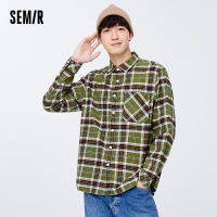 Semir เสื้อผู้ชายแนวโน้มแฟชั่น2022ฤดูหนาวที่เรียบง่ายนิ้วเสื้อเสื้อลายสก๊อตเสื้อย้อนยุคสไตล์ฮ่องกงผ้าฝ้ายใหม่ด้านบน