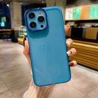 Floveyoo เคสแบบโปร่งใสกรอบสีด้านสำหรับ Iphone 14 13 12 Mini 11 Pro XR XS Max 6 6S 7 8 Plus SE เคสซิลิโคนแบบนิ่มป้องกันกล้อง