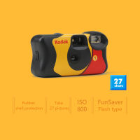 Kodak FunSaver กล้องใช้เพียงครั้งเดียวพร้อมแฟลชแบบจุดและจุดที่ใช้แล้วทิ้งกล้องฟิล์ม27แผ่น