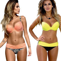 Sexy Bikinis Womens Swimsuit 2022 Summer Low Waisted Bathing Suits Halter Top Push Up Bikini Set Swimwear Swim Suit