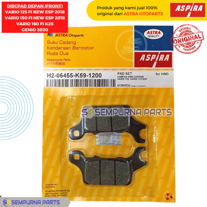 Discpad Kampas Rem Cakram Vario Fi New Esp Keyless Aspira