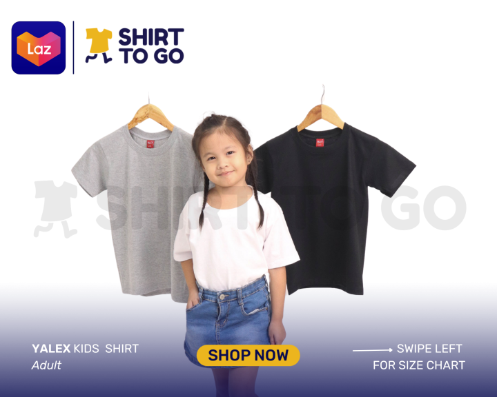 YALEX KIDS plain shirt shades of Black and White | Lazada PH