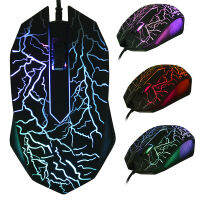 เมาส์สำหรับเล่นเกมส์ LED เรืองแสง3ปุ่ม3200 DPI เมาส์มีสายคอมพิวเตอร์แล็ปท็อป USB