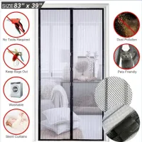 【LZ】 Mosquito Net Curtain Magnets Door Mesh Insect Sandfly Netting with Magnets on The Door Mesh Screen Automatic Closing Door Screen