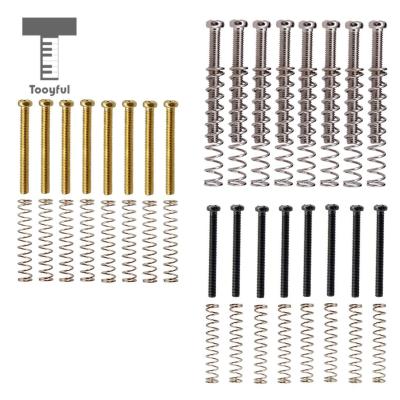 Tooyful Pack of 8 Metal Humbucker Double Coil Pickup Frame Screws Springs 3mm for Electric Guitar Replacement Parts Guitar Bass Accessories