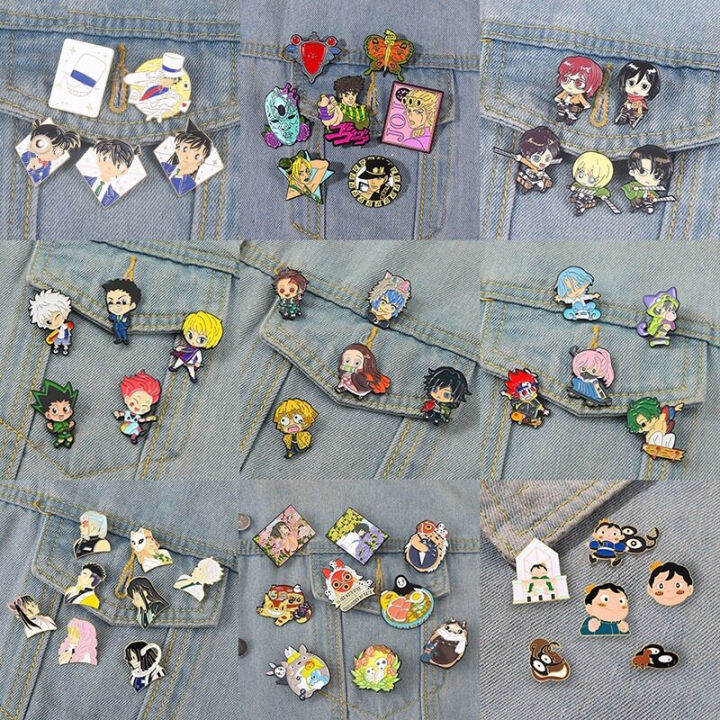 28 Style Anime Collection Enamel Pins Set Custom Cartoon Icon Brooch ...