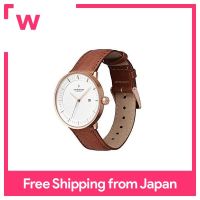 [Set] Nordgreen [Philosopher] Rose Gold 36Mm Scandinavian Design Watch With 3 Replaceable Belts,Brown And Black Leather And Rose Gold Mesh