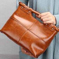 MS Retro Womens Genuine Leather Handbag Cowhide Crossbody Female Messenger Bag Luxury Cowhide Large Purses Casual Tote 2022 New