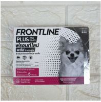 (1 กล่อง 3 หลอด)Frontline Plus for dogs ยาหยอดกำจัดเห็บ หมัด สุนัข น้ำหนักน้อยกว่า 5kg Exp.06/2024  กล่องชมพู อย วอส.1266/2554