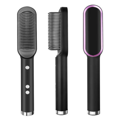 Hair Straightener Brush Enhanced Ionic Straightening Brush Heated Comb Straightening Combs Anti-Scald Hot Comb Hair Iron Styler