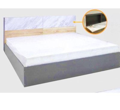 SHOP NBL เตียงนอน HAVANA 6 ฟุต / MODEL : B-6-MARBLE ดีไซน์สวยหรู สไตล์เกาหลี หัวตรง หัวเตียงเปิดเก็บของได้ สินค้ายอดนิยมขายดี แข็งแรงทนทาน ขนาด 190x219x87 Cm