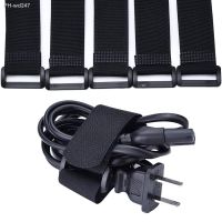 10Pcs Nylon Hook and Loop Straps Black Reusable Adjustable Securing Cord Cable Ties for Pant Garters Cable Management Bike
