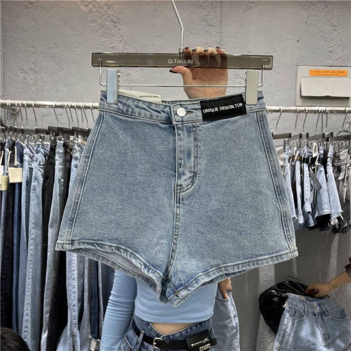 กางเกงขาสั้นสาวอวบ-กางเกงขาสั้นเอวสูง-กางเกงขาสั้นคนอ้วน-กางเกงขาสั้นผ้าฮานาโกะ-กระโปรงยีน-ขากว้าง-ทรงหลวม-ยืดหยุ่น-แฟชั่นฤดูร้อน-สําหรับเด็กผู้หญิง-2022