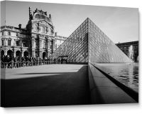 Tm Louvre Pyramid Paris 2ปารีสบนผ้าใบศิลปะกำแพงแก้วสำหรับการตกแต่งบ้านแกลเลอรี่ห่อกรอบยืดพร้อมที่จะแขวน16x12x34