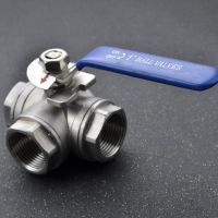 304 Stainless Steel 1/4 3/8 1/2 3/4 1" BSP Female  Full Port T/L-Port 3 Way Ball Valve Connector Adapter For Water Oil Air Gas