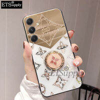 เคสเคสโทรศัพท์ Samsung Galaxy S23 FE เคสวงแหวนนำทางเพชรสุดหรูฝาหลังกระจกโคลเวอร์ Samsung Galaxy S23 FE (S23รุ่นพัดลม) สายคล้องแบบมีเคส