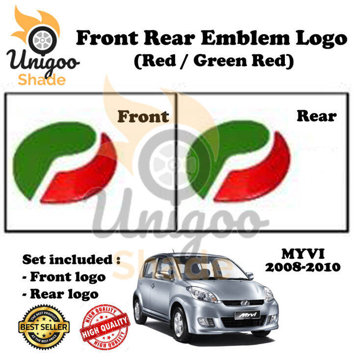 Myvi 2008-2010 Green Red Front Rear Emblem Logo 