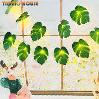 [Timmo House] พืชประดิษฐ์ Leaf Garland Fairy Light Decor LED ทองแดงสายไฟสำหรับงานแต่งงาน Forest ตารางคริสต์มาสตกแต่งบ้าน