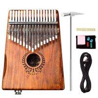 【YF】 17 Keys Kalimba Acacia Thumb Electric Pickup With Cable Dropship