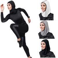 【YF】 Breathable Scarf Non-Slip Stretchy One-Piece Football Scarves Muslim Women Mesh Sports Full Cover Hijabs Pro Hijab