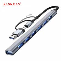 Rankman USB C Hub USB 3.0 2.0 Type C Docking Splitter for MacBook iPad Samsung Dex Laptop PC Accessories Mouse Hard Drive USB Hubs