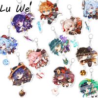 Anime Keychain Genshin Impact Zhongli Venti Xiao Keli Hung Key Chain for Women Accessories Cute Bag Pendant Key Ring Jewelry