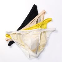 4 Pieces/ Lot Mens Underwear Micro Transparent Male Underpants Thin Ice Silk Sexy Briefs For Young Men Panties