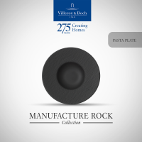 Villeroy &amp; Boch - Manufacture Rock จานก้นลึกพอร์ซเลน สีดำ จานพาสต้า 28 ซม. - วิลเลรอย แอนด์ บอค