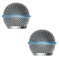 2PCS Microphone Grill Mic Grille Replacement Mic Ball Head Mesh for Beta58A SM58 Pgx24 Slx24