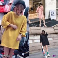 P7397  มินิเดรสแขนระบาย  ruffle sleeve mini dress