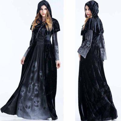 [COD] new skull print witch vampire queen costume horror