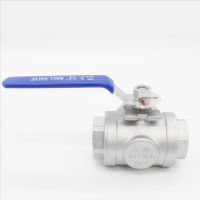 Free Shipping 34" DN20 Female Stainless Steel Ball Valve T-type Three Way Connection ,Stainless Steel 304