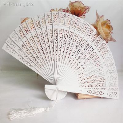 23cm Home Decor Wedding Hand Fragrant Party Carved Bamboo Folding Fan Chinese Style Wooden Decoration Crafts Fans Accessories