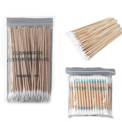 【jw】ↂ☊❃  100Pcs Cotton Swab Applicator Industrial Dust-free Cleaning Purification Swabs Wiping Rod