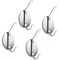 Hooks Towel Hook Heavy Duty Wall Hooks Stainless Steel Waterproof Self Adhesive Hooks Hanger for Coat Key Hat Bag - Bathroom Kitchen Home(4 Packs)