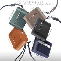 เคสหูฟังหนังวัวแท้สําหรับ 3(2021)/Pro,Fashion Storage Box Portable Lanyard