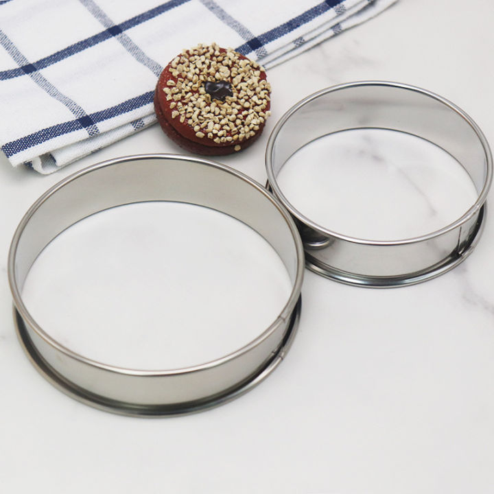 airtight-food-storage-containers-portable-kitchen-organizers-round-cake-muffin-bread-ring-stainless-steel-muffin-ring-heat-resistant-tart-ring