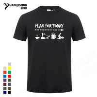 Hot Funny Mens T-shirt Plan For Today Tshirt Coffee Fishing Beer Sex Love Coffee T Shirt Summer 16 Colors Short Sleeve Tee Tops XS-4XL-5XL-6XL