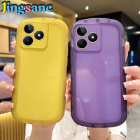 Jingsanc เคสใสสำหรับ Realme C53/Realme C55/Realme C55 NFC ซิลิโคน TPU ใสเคสโทรศัพท์ป้องกันเลนส์สีลูกกวาดฝาหลัง Realme C53/C55 Realme/Realme C55 Nfc