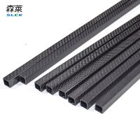 2Pcs Length 500mm 3K Full Carbon Fiber Square Tube OD: 8 10 12 14 15 16 17 18MM Matte Surface Rolled Carbon Tube Wires Leads Adapters