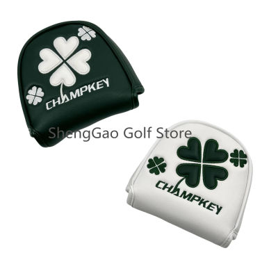 【2023】1pc Clover Pattern Golf Putter Cover PU Leather Mallet Putter Cover Magnetic Closure Golf Head cover